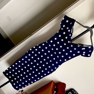 Navy blue ASOS polka dot dress♥️